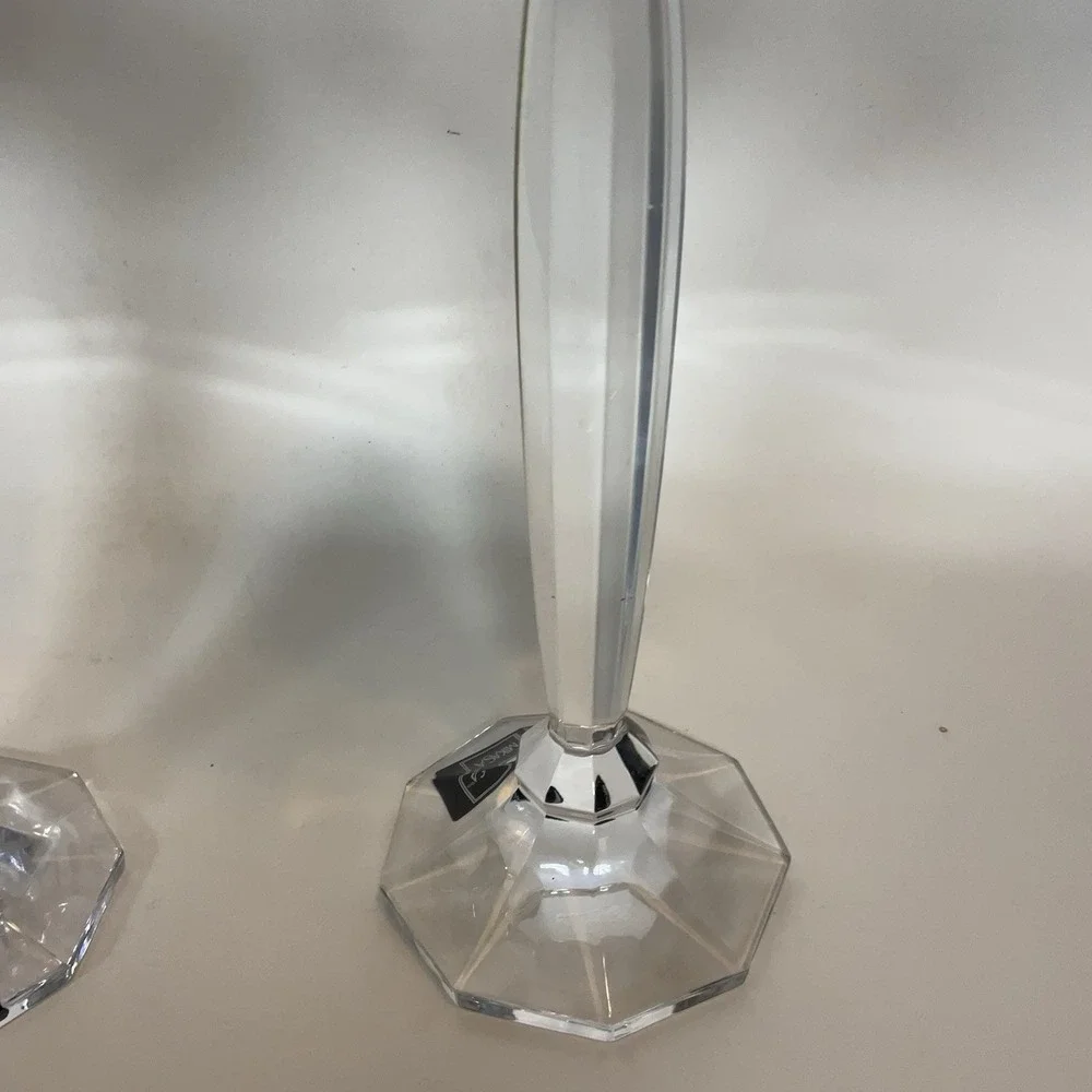 Vintage Mikasa Ice Palace Lead Crystal Candleholders‎ Ice Crystal Type Bowls